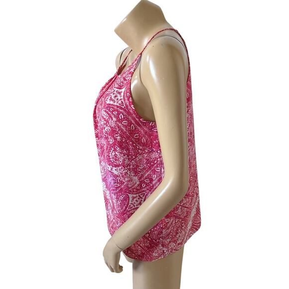 VIOLET & CLAIRE Womens Size Medium Sleeveless Boho Print Pleated Tank Top Shirt - Picture 2 of 8